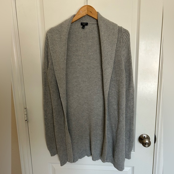 Talbots Women’s Gray Lambswool Open Knit Cardigan Sweater Small Petite - Picture 3 of 12